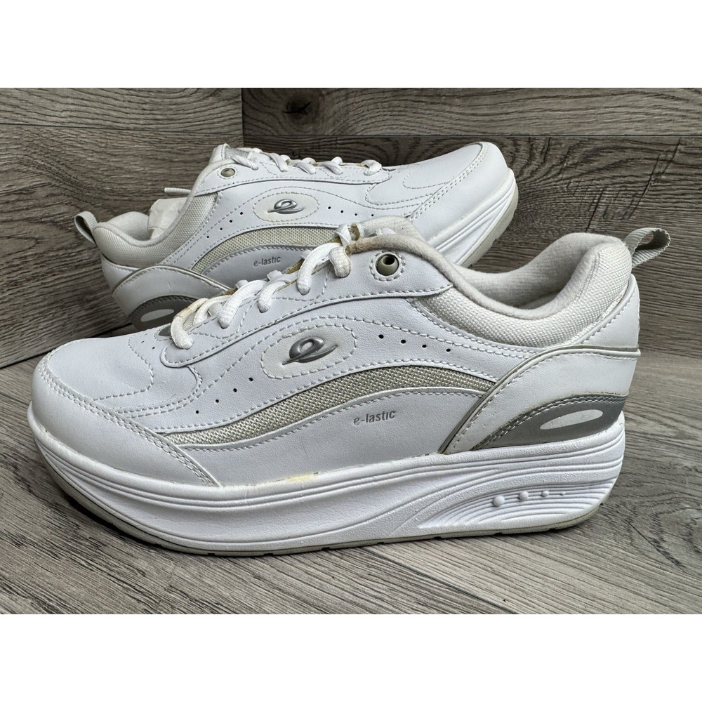 EASY SPIRIT 'Girlpowers' White Leather Sneakers Size 7.5 Shoes